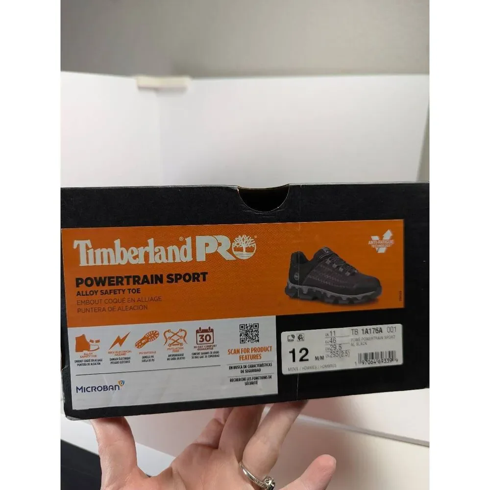 Timberland Pro powertrain sport black mens 12 work sneaker work shoe alloy toe